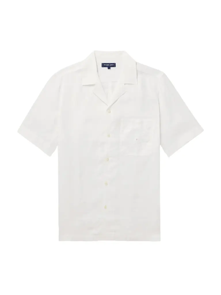 Frescobol Carioca Alves Camp-Collar Embroidered Linen Shirt - Men