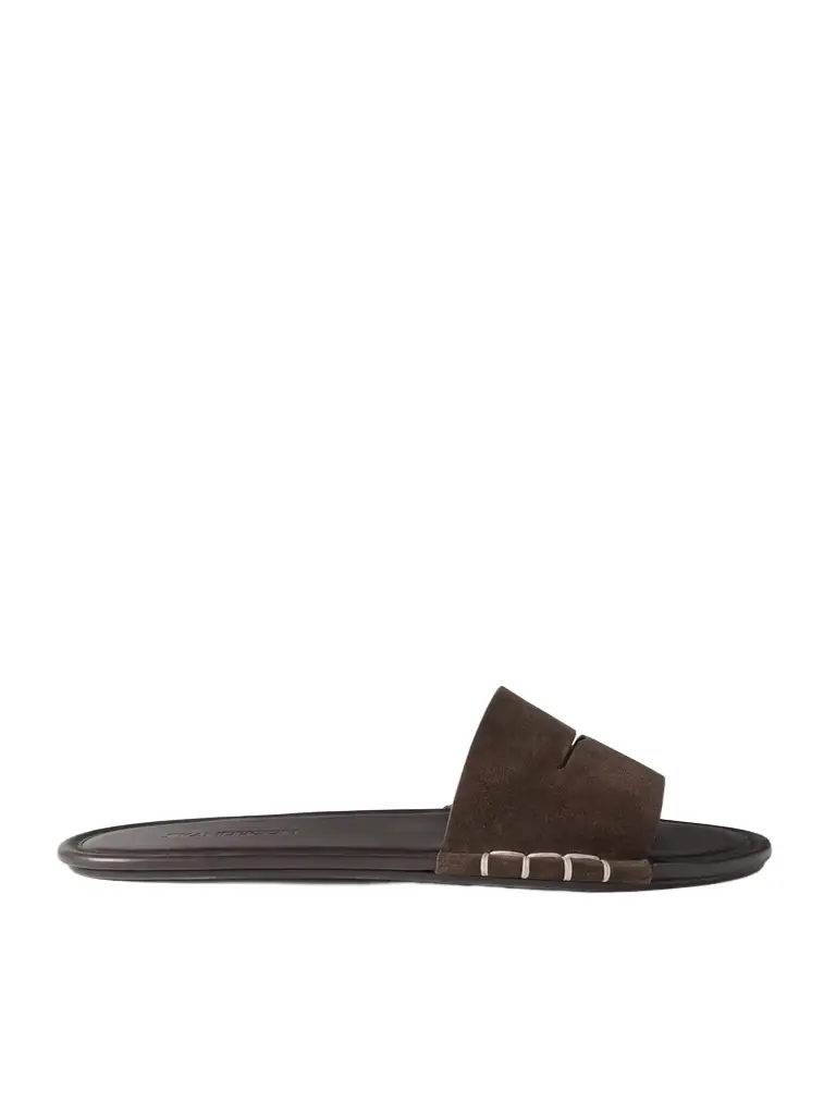 JW Anderson Loafer Whipstitched Suede Slides