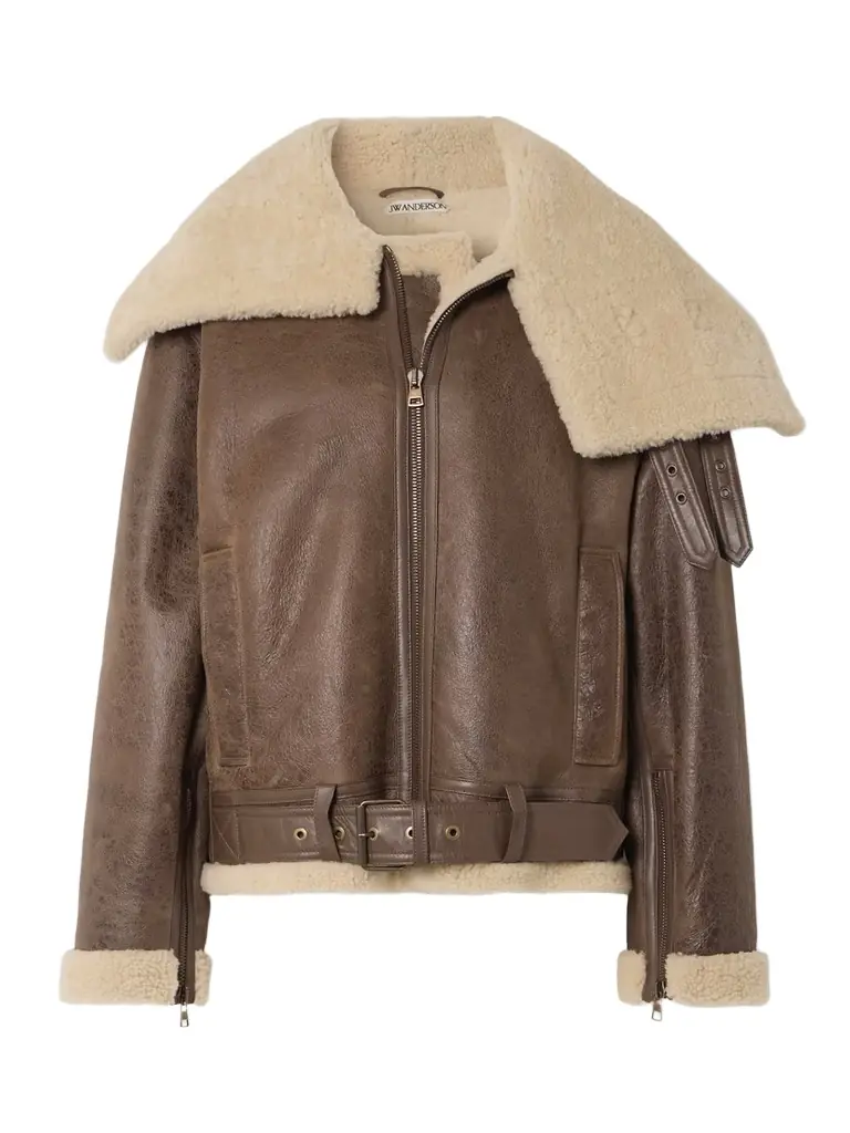 JW Anderson Oversized Belted Shearling Jacket