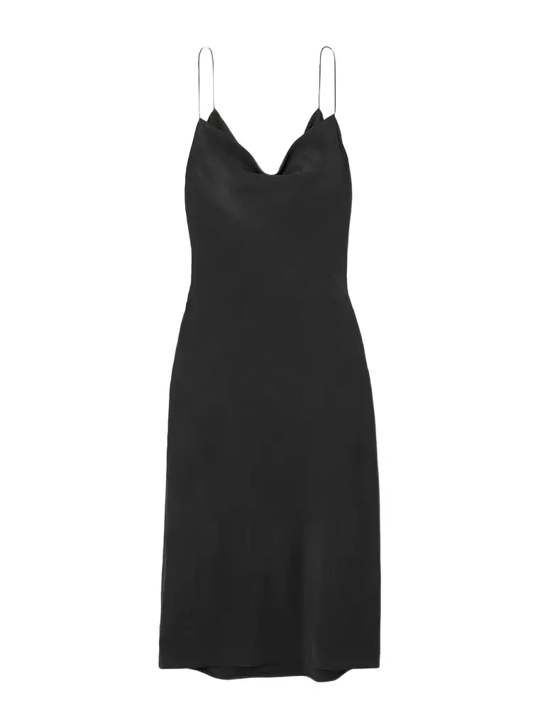 Calvin Klein Collection Lynn Draped Wool Crepe De Chine Midi Dress