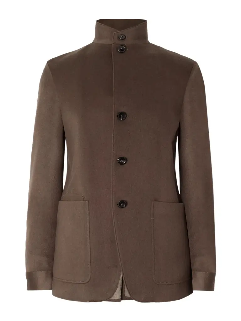 Zegna II Conte Leather-Trimmed Oasi Cashmere-Felt Jacket - Men