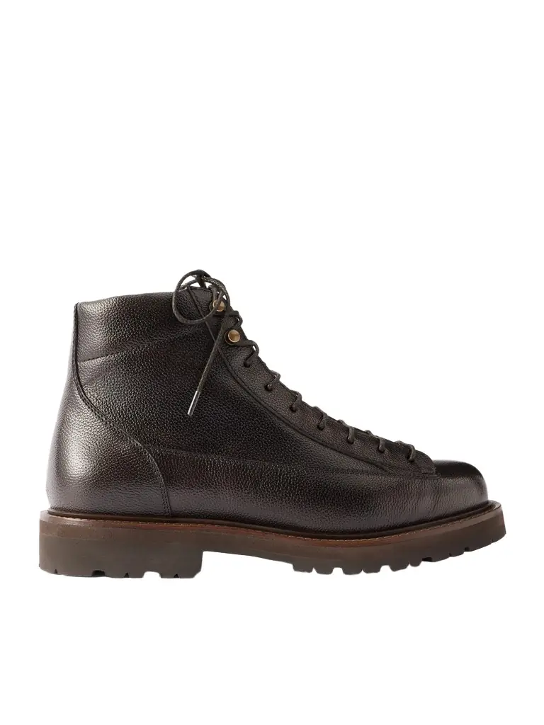 Brunello Cucinelli Full-Grain Leather Hiking Boots - Men