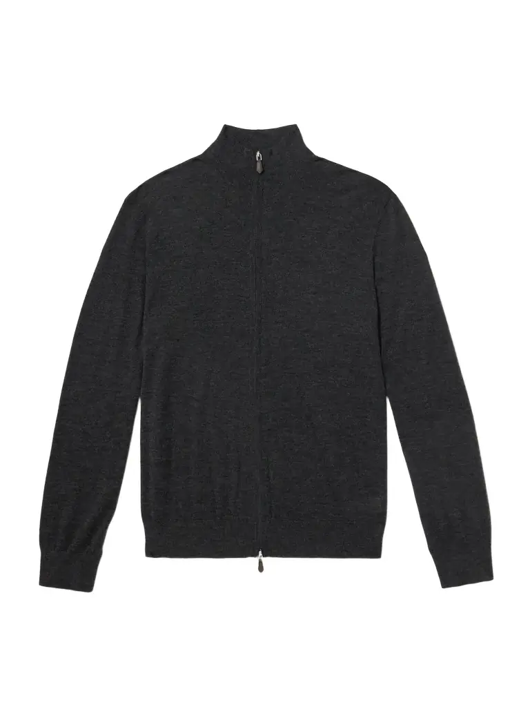 N.Peal Stanley Tucci Cashmere and Silk-Blend Zip-Up Cardigan - Men