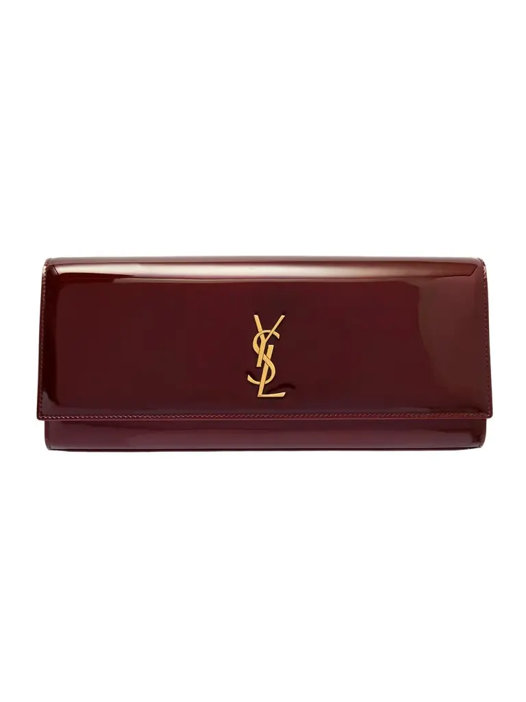 Saint Laurent Kate Patent-leather Clutch