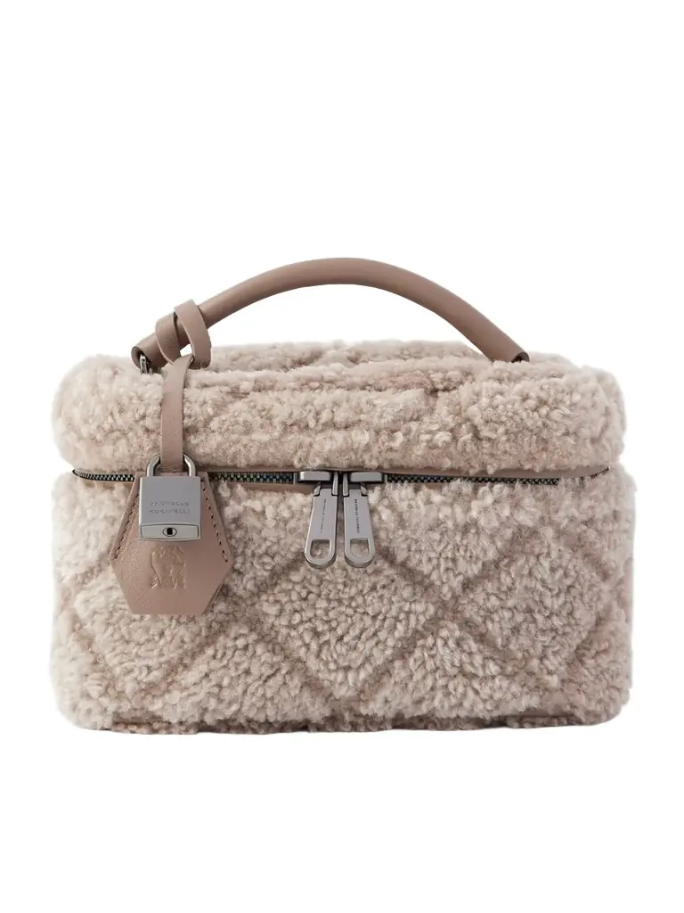 Brunello Cucinelli Leather-trimmed Shearling Tote