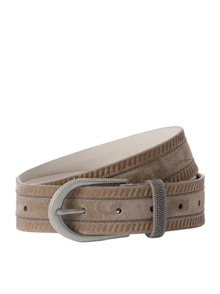 Brunello Cucinelli Embellished uede Belt