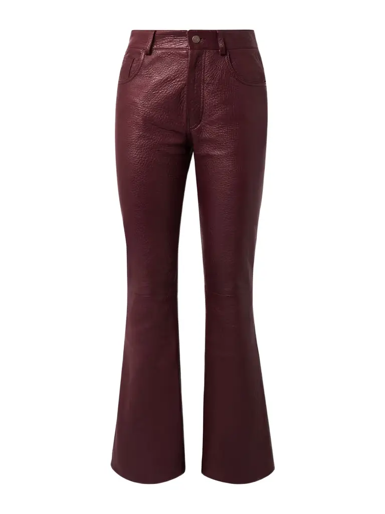 Chloé Textured-leather Flared Pants