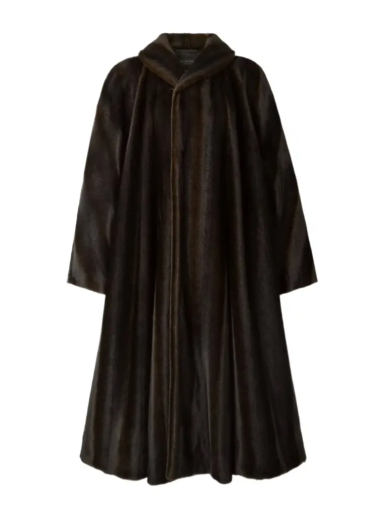 Balenciaga Belted Plush Coat