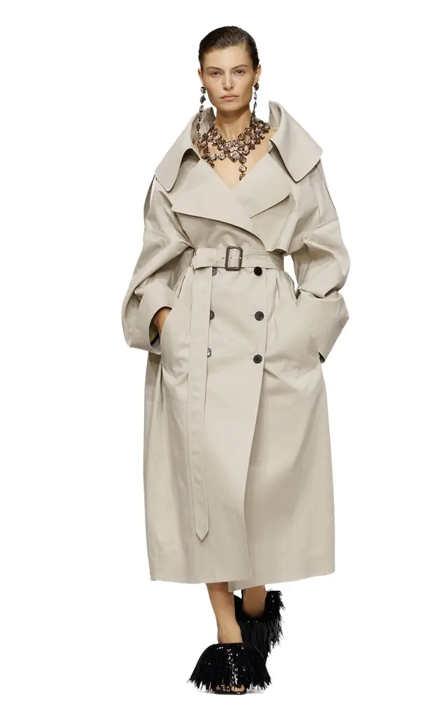 Givenchy Oversized Bonded Cotton Trench Coat