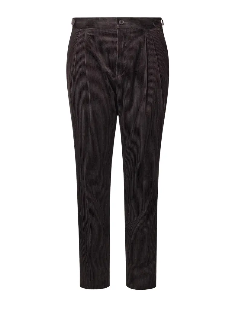 MR P. Tapered Cotton and Cashmere-Blend Corduroy Tuxedo Trousers - Men