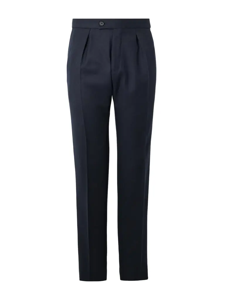 Incotex Incotex Tapered Pleated Virgin Wool-Twill Trousers - Men
