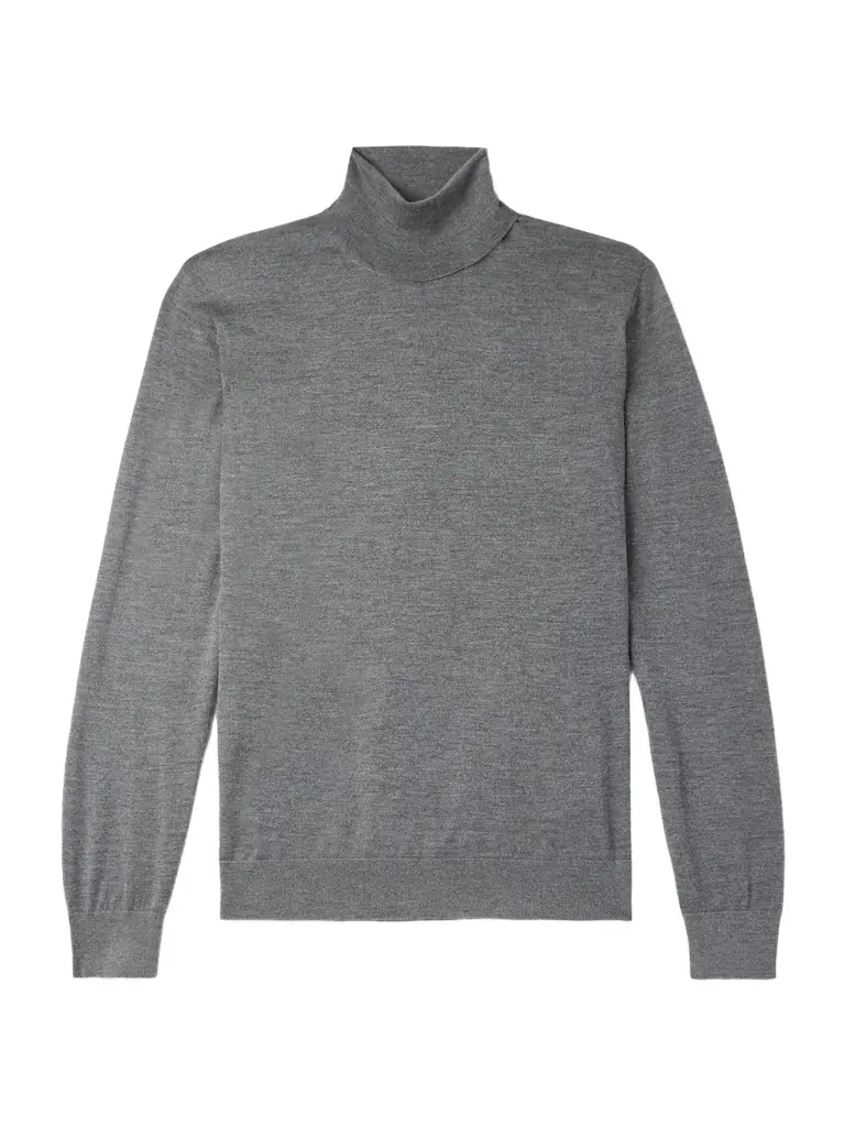 Zegna Cashmere and Silk-Blend Rollneck Sweater - Men