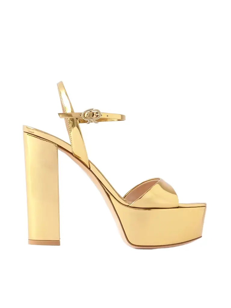 Gianvito Rossi Marlena 85 Mirrored-leather Platform Sandals