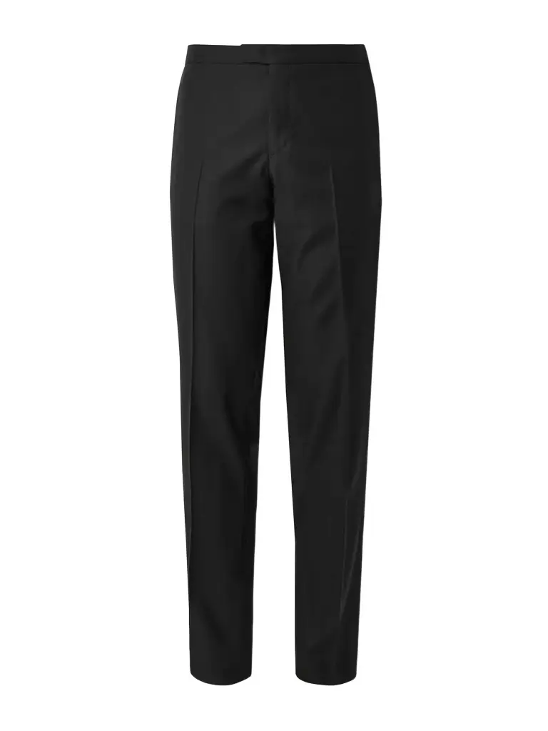Boglioli Tapered Satin-Trimmed Virgin Wool-Blend Tuxedo Trousers - Men