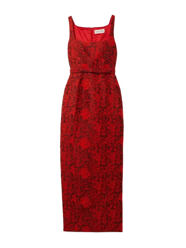 Saloni Bora Belted Brocade Gown