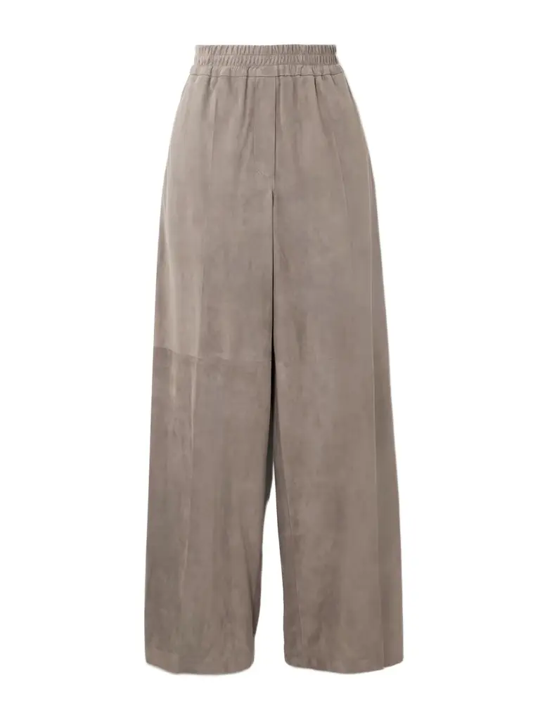 Brunello Cucinelli Suede Wide-leg Pants