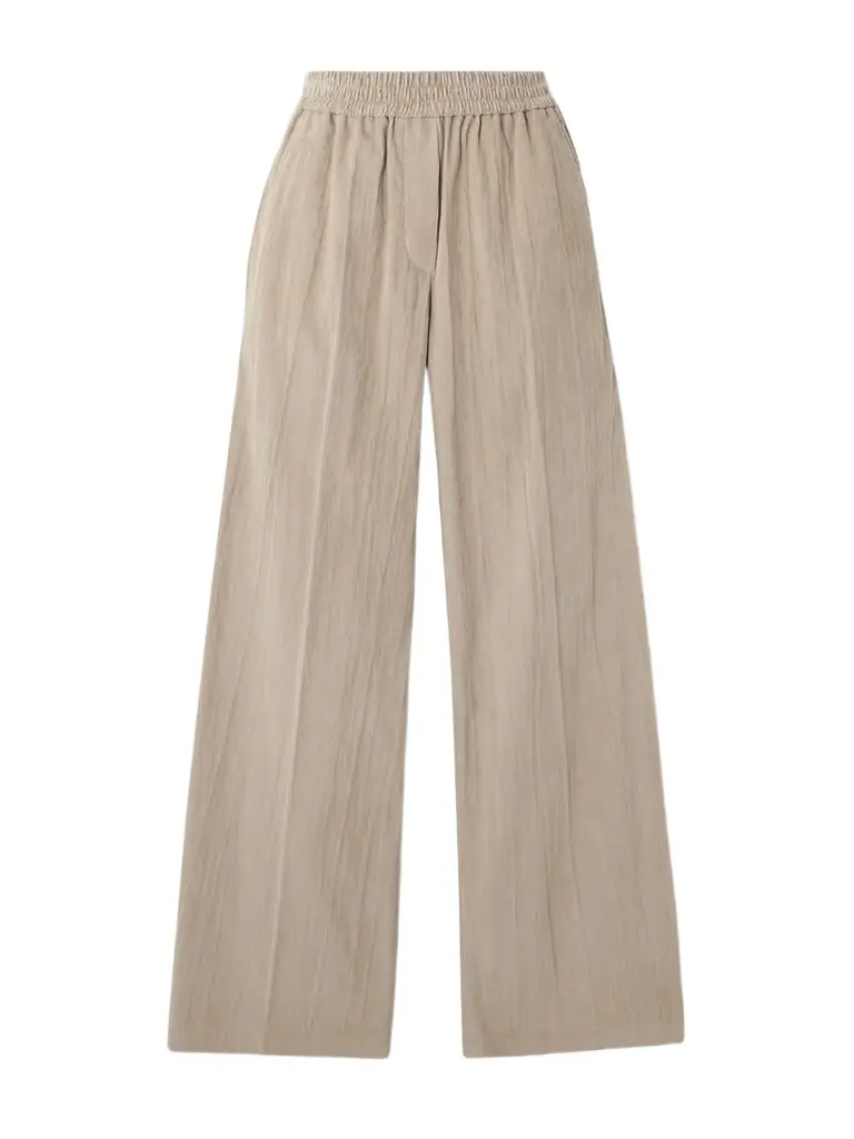 Brunello Cucinelli Gathered Cotton-blend Corduroy Wide-leg Pants