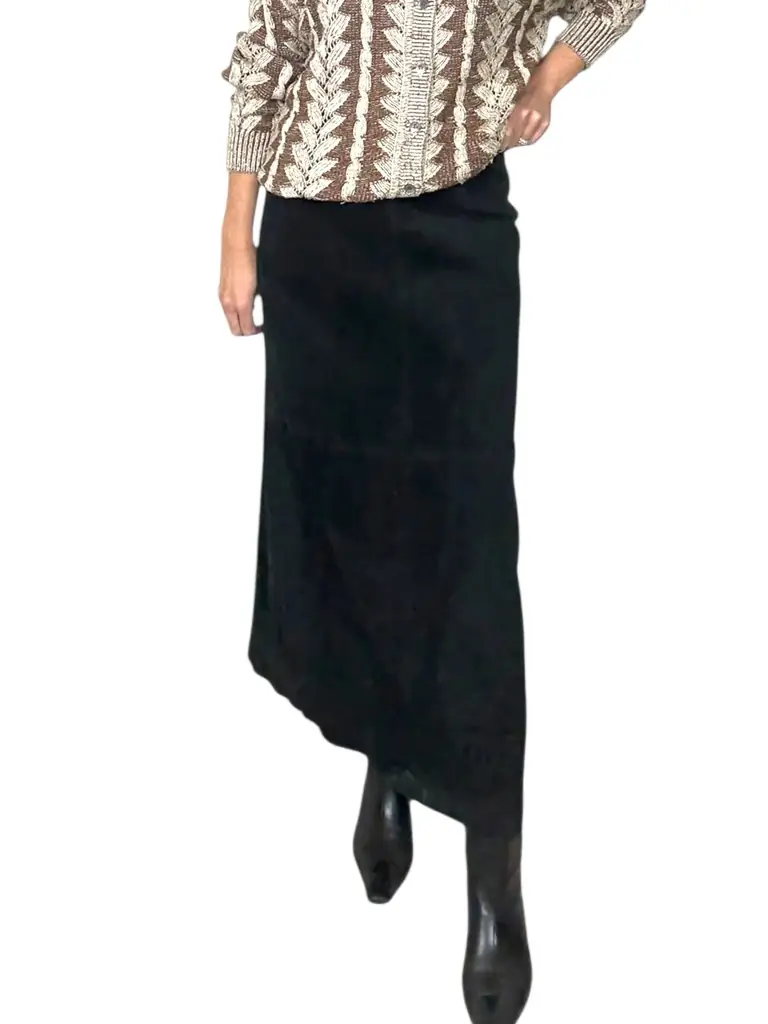 Jen Wonders Studio Suede Midi Skirt