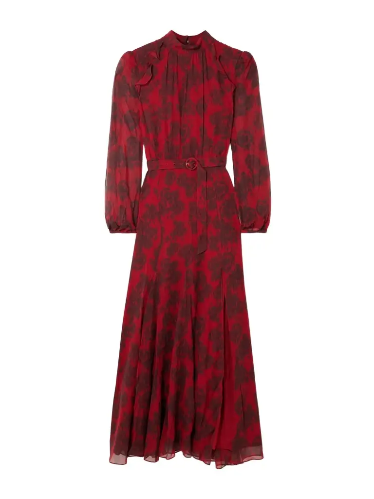 Saloni Jacqui-b Printed Silk Crepe De Chine Maxi Dress