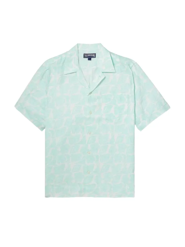 Vilebrequin Charli Camp-Collar Floral-Print Linen Shirt - Men