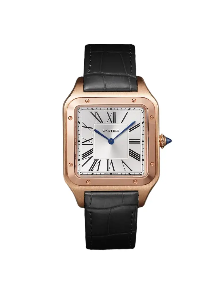 Cartier Santos-Dumont Extra-Large 46.6mm 18-Karat Rose Gold and Alligator Watch, Ref. No. CRWGSA0032 - Men