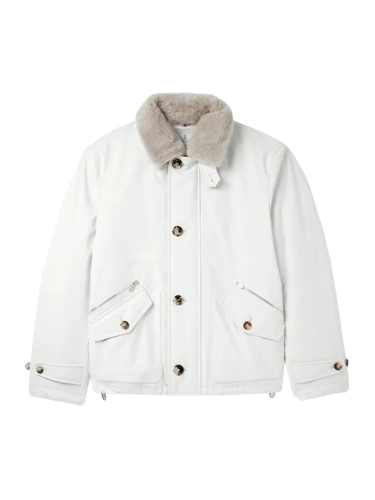 Brunello Cucinelli Shearling-Trimmed Shell Jacket - Men
