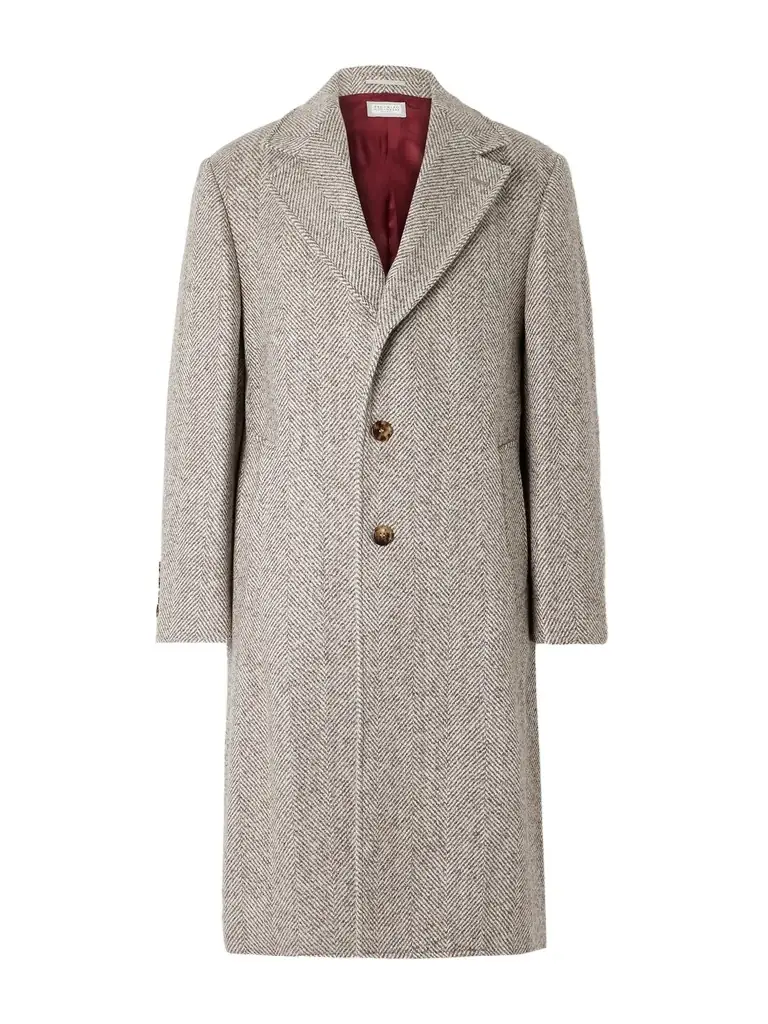 Brunello Cucinelli Heringbone Woven Coat - Men