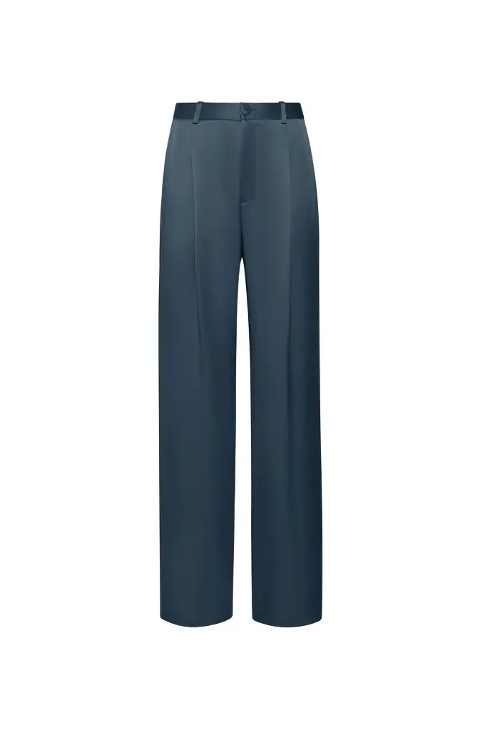 LAPOINTE Satin Relaxed Pleated Pant