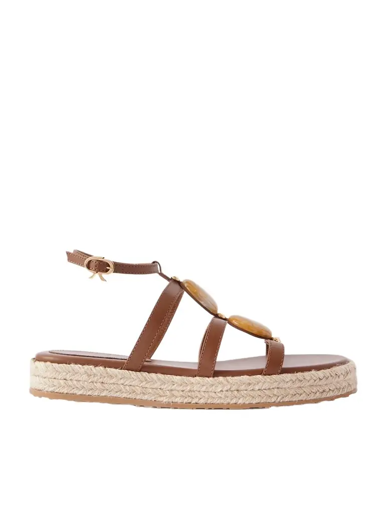 Gianvito Rossi Embellished Leather Platform Sandals