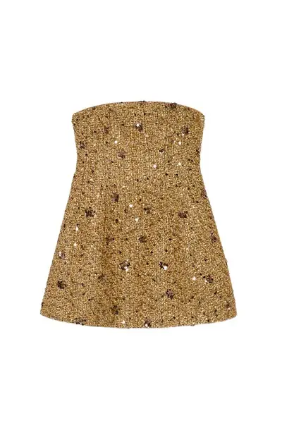 Simkhai Kit Gilded Tweed Mini Dress