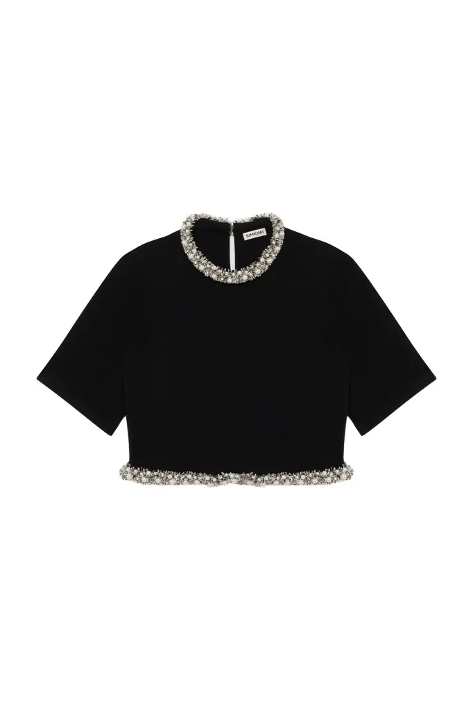 Simkhai Ozelle Embellished Knit Top