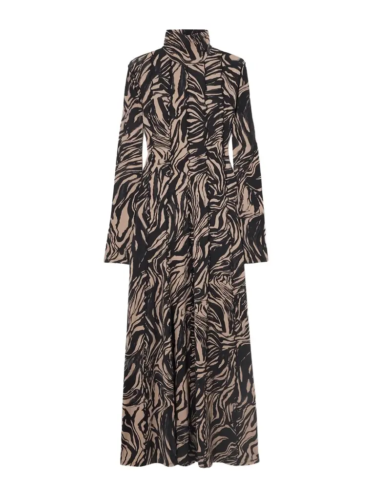 proenza schouler white label marble jersey turtleneck dress Proenza Schouler White Label Women's Mabel Marble Jersey Maxi Dress - Red - Size XL