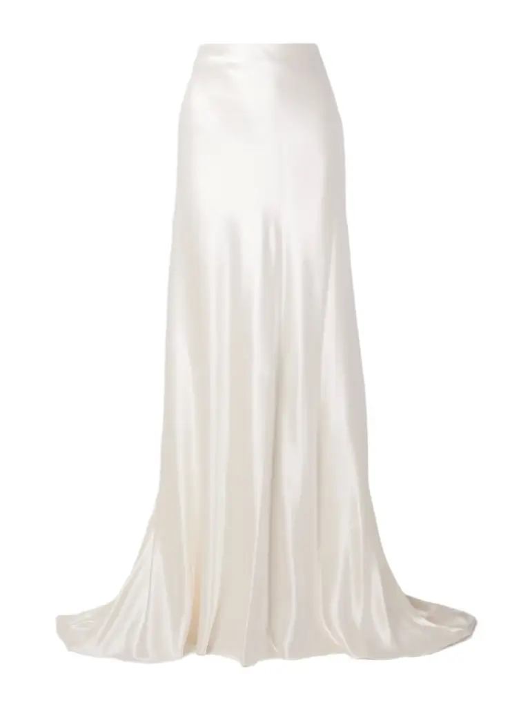 Danielle Frankel Dree Wool And Silk-blend Charmeuse Maxi Skirt