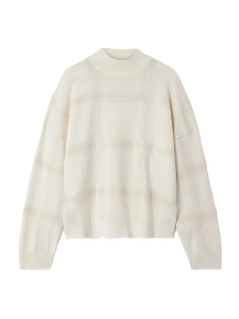 Brunello Cucinelli Sequin-embellished Wool, Cashmere And Silk-blend Sweater