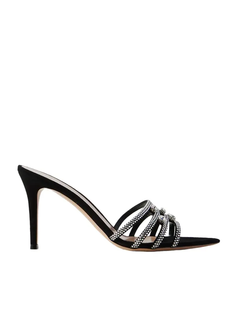 Gianvito Rossi 85 Crystal-embellished Suede Sandals