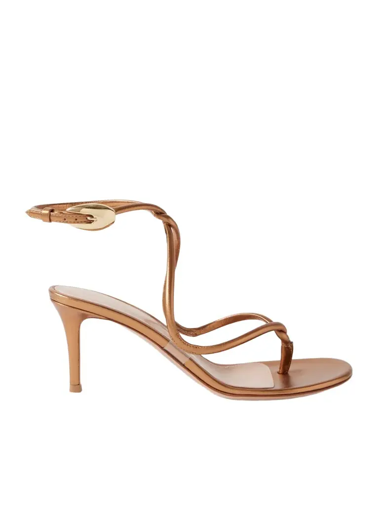 Gianvito Rossi Jungle Mamba 70 Metallic Leather Sandals