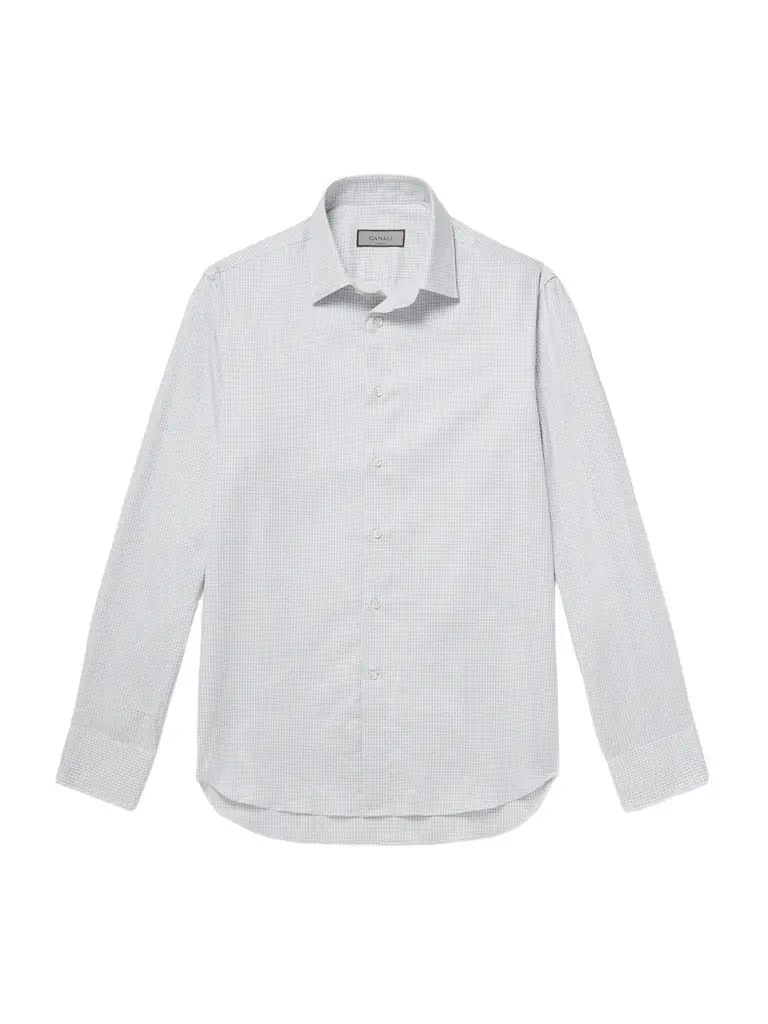 Canali Checked Cotton-Poplin Shirt - Men