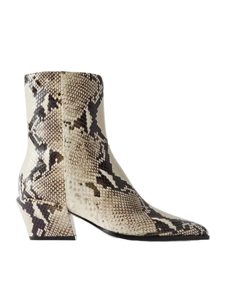 Paris Texas Bettina 50 Snake-effect Leather Ankle Boots