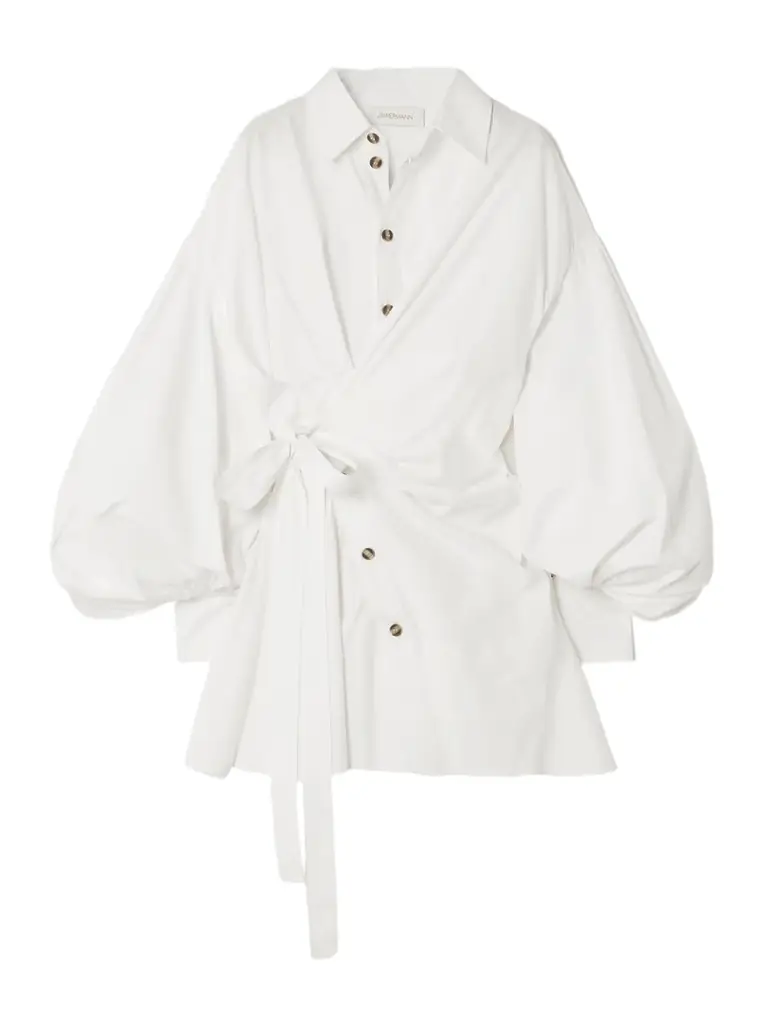 Zimmermann Rebellion Cotton-poplin Mini Wrap Dress