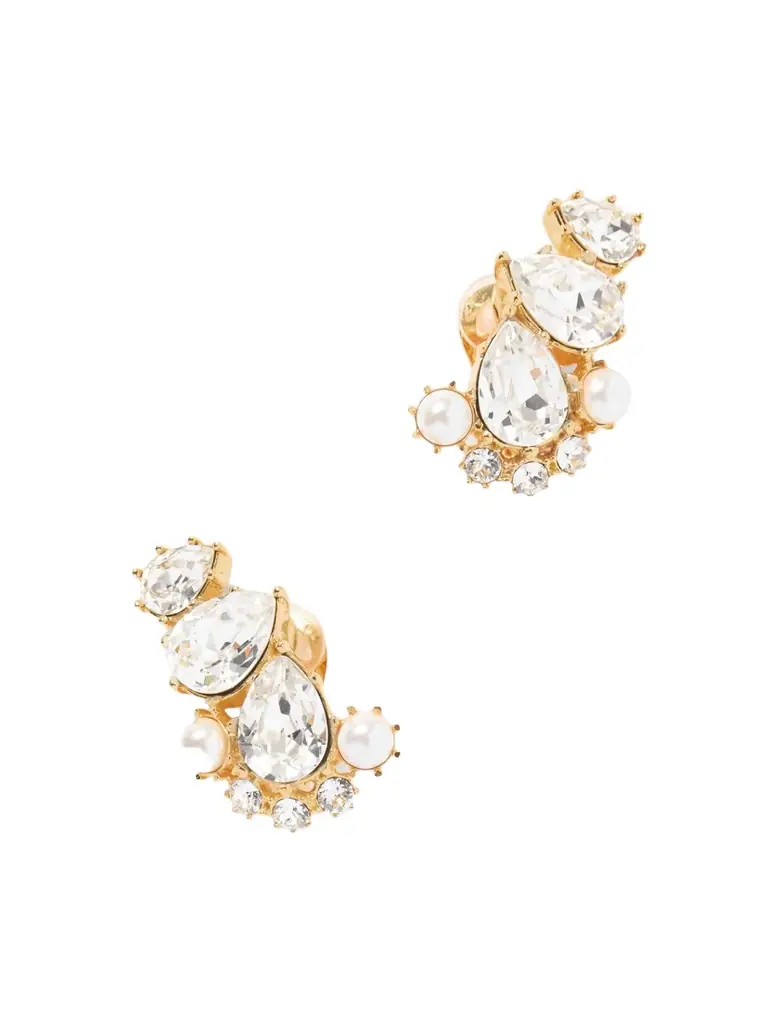 Oscar de la Renta Crystal-embellished Gold-tone Earrings