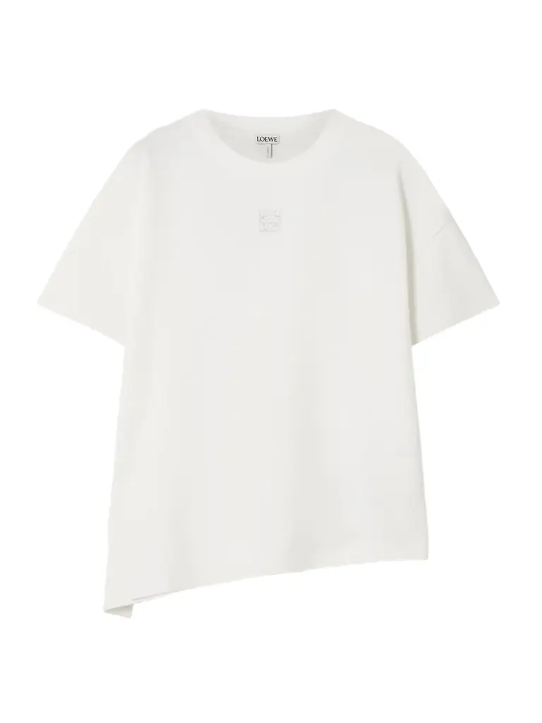 Loewe Anagram Asymmetric Cotton-blend Jersey T-shirt