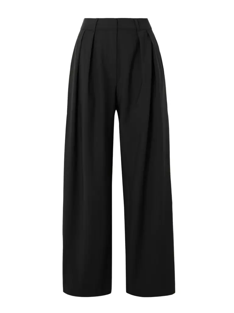 The Frankie Shop Ripley Pleated Crepe Wide-leg Pants