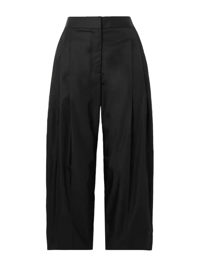 Alaïa Taffeta Pleated Tapered Pants