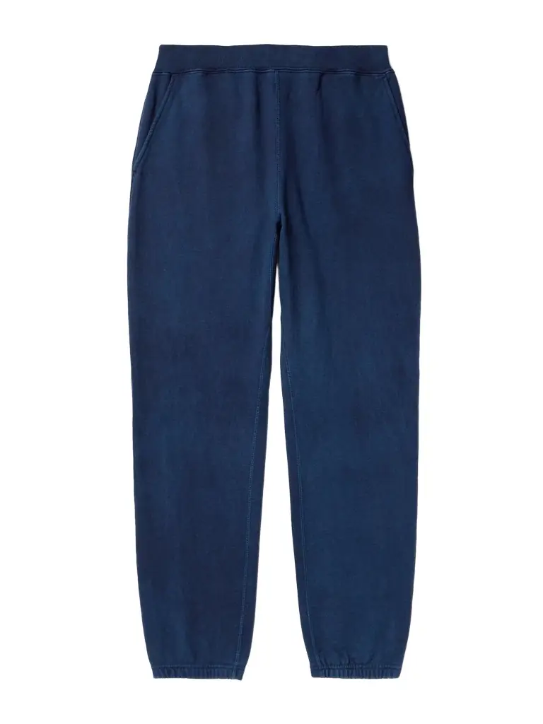 Blue Blue Japan Tapered Indigo-Dyed Cotton-Jersey Sweatpants - Men