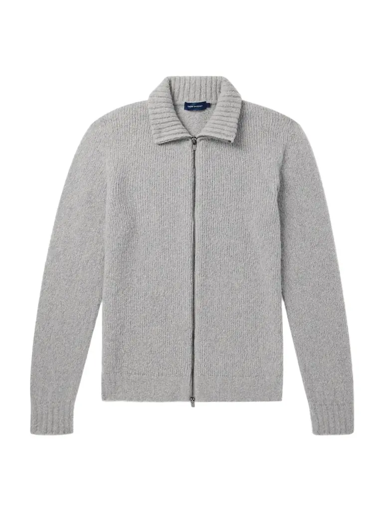Thom Sweeney Slim-Fit Merino Wool-Blend Zip-Up Cardigan - Men