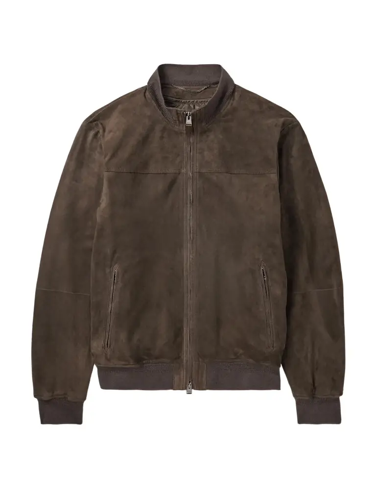 Canali Suede Bomber Jacket - Men