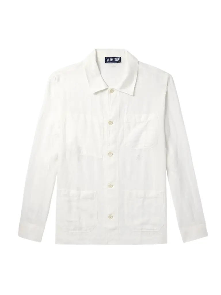 Vilebrequin Corentin Logo-Embroidered Linen Overshirt - Men
