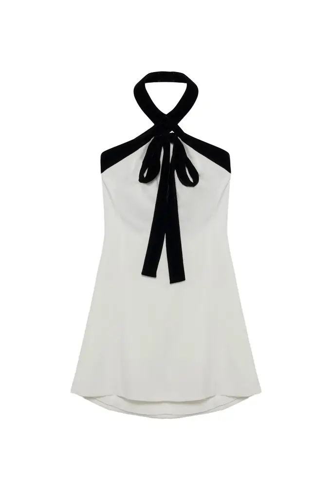 jara mini dress more to come MORE TO COME Jara Mini Dress in Black