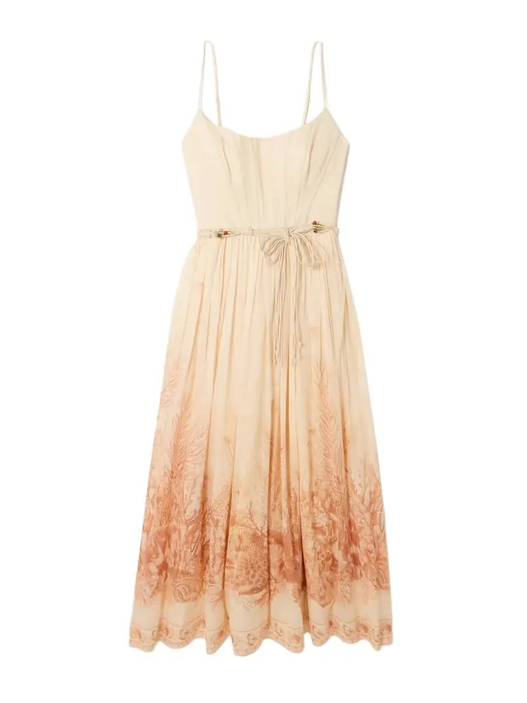 Zimmermann Wanderlust Gathered Printed Cotton-voile Midi Dress