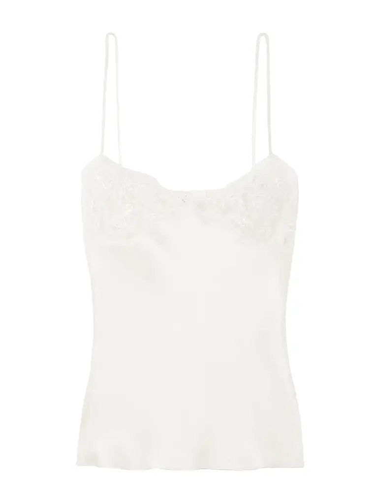 Chloé Lace-trimmed Silk-satin Camisole